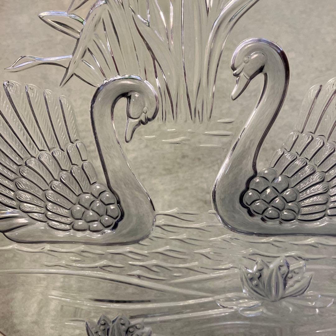 ガラスの彫刻プレート　ドイツ製　ケーキ皿