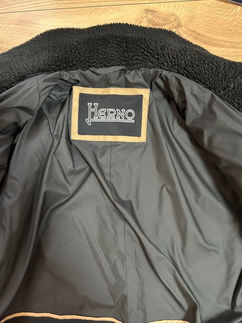 HERNO ヘルノ　テディベア　エコファーコート　ブラック　46