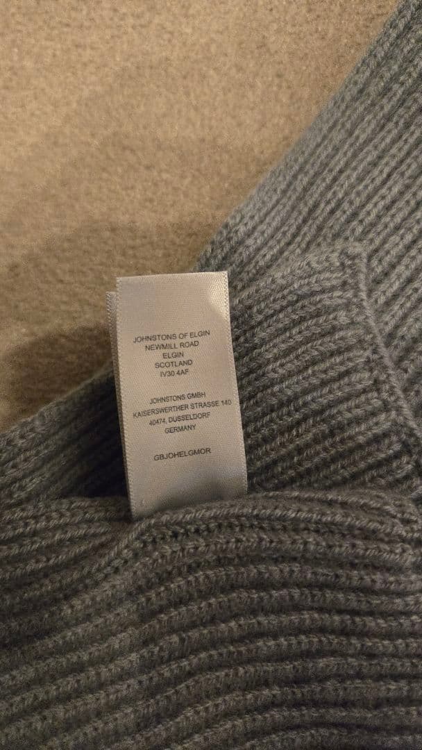 Johnstons of Elgin カシミヤ ニットマフラー　ジョンストンズ