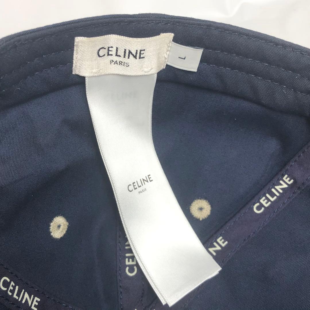 CELINE セリーヌ キャップ 帽子 ネイビー ベージュ バイカラー