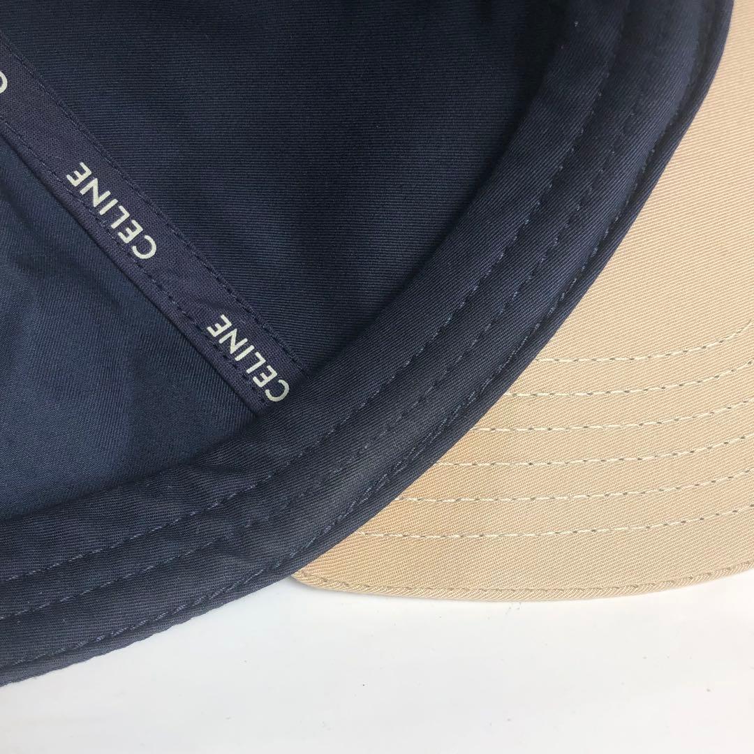 CELINE セリーヌ キャップ 帽子 ネイビー ベージュ バイカラー