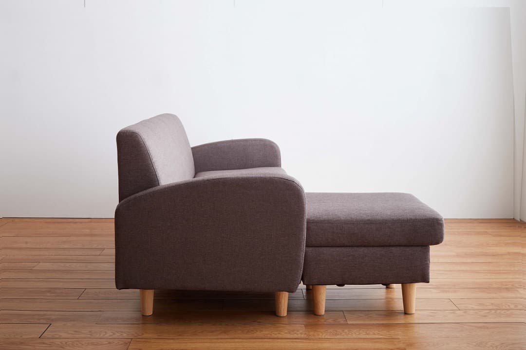 【送料無料】3人掛けカウチソファ レイアウト自由 椅子 ウレタン オットマン