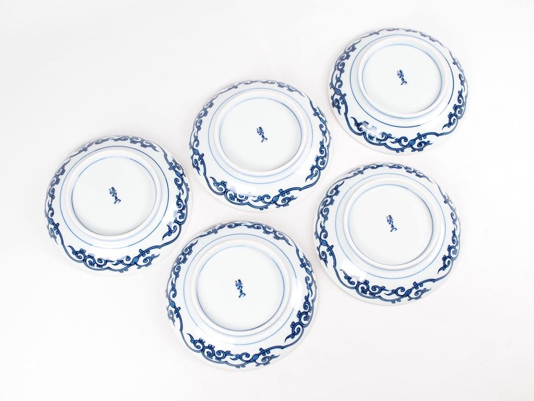 源右衛門窯 染錦松竹梅 皿 5客揃い 銘々皿 取り皿 有田焼 (付属品：共箱)