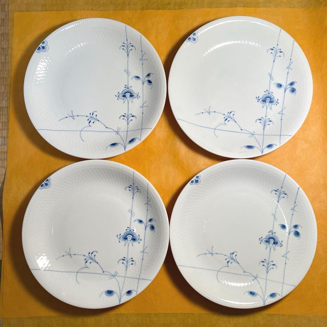 ロイヤルコペンハーゲン　ブルーパルメッテ　26cmプレート　4枚セット