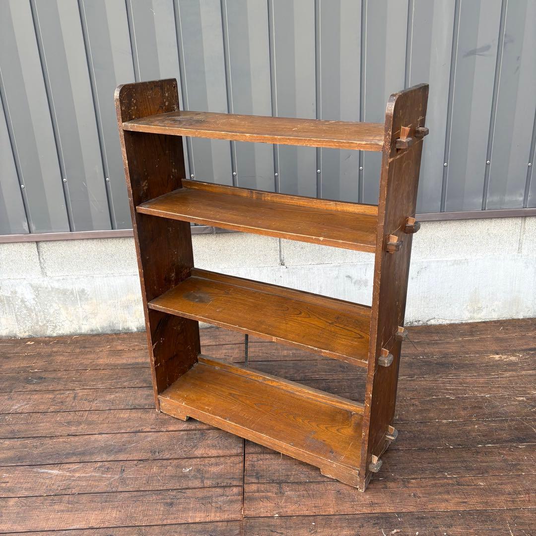 D4 昭和レトロ ミッドセンチュリー くさび型 楔棚 木製飾り棚 オープンラック