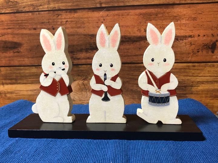 トールペイント うさぎの音楽隊