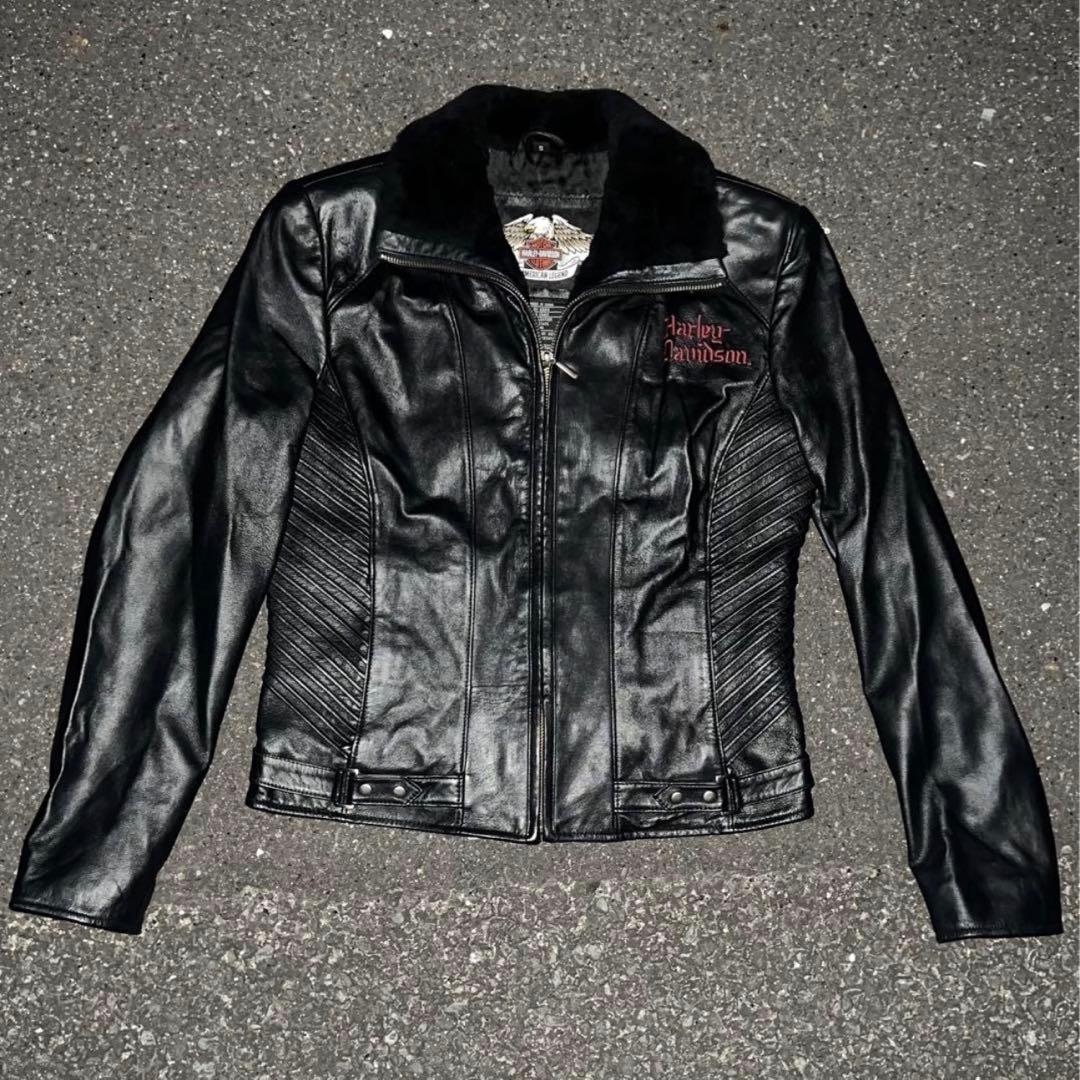 Harley-Davidson 本革レザージャケットファー　ハーレーダビッドソン