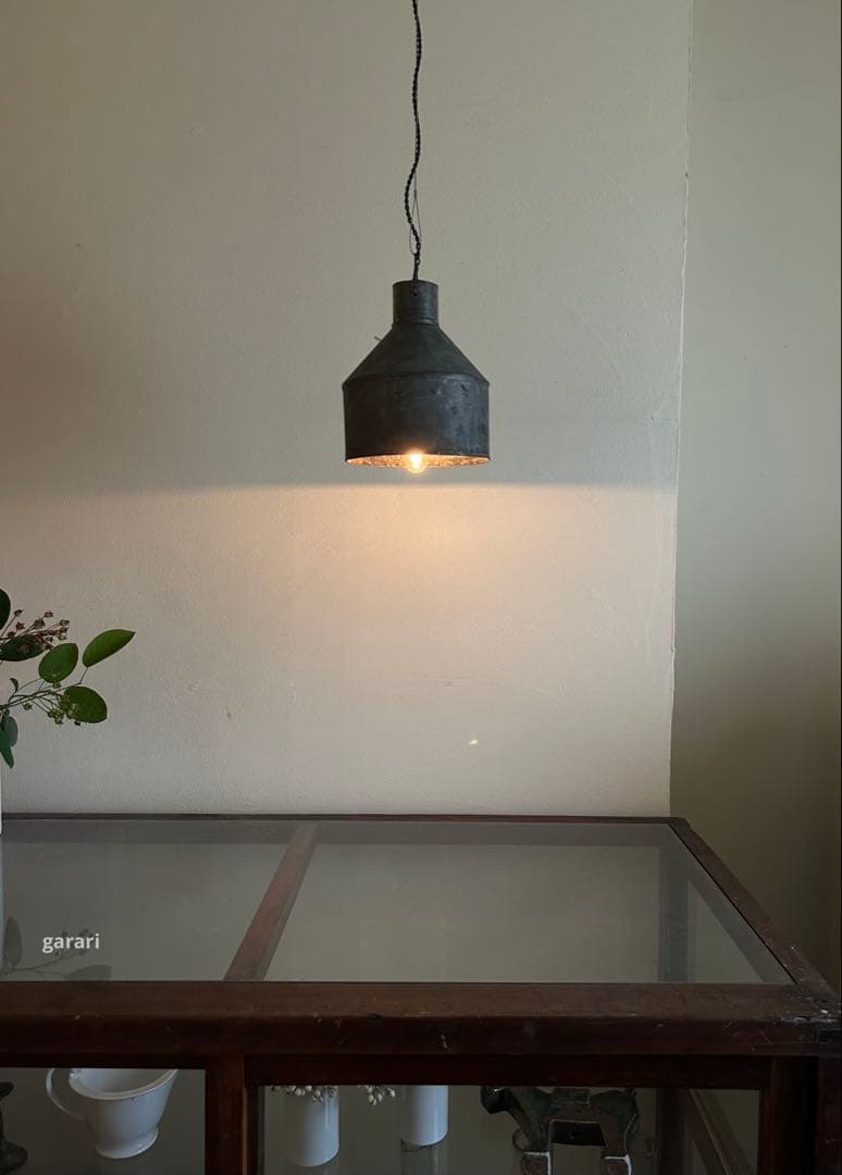 ワイヤーレール照明　古道具照明長さ調整　　　古材照明 インダストリアル照明