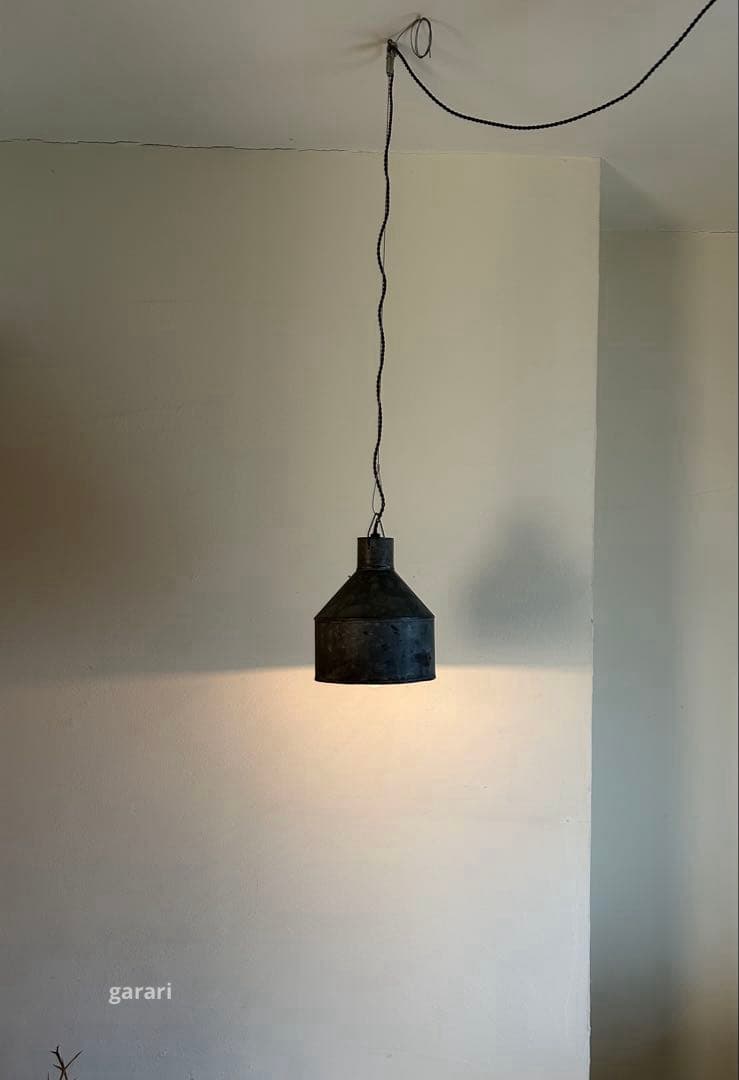 ワイヤーレール照明　古道具照明長さ調整　　　古材照明 インダストリアル照明