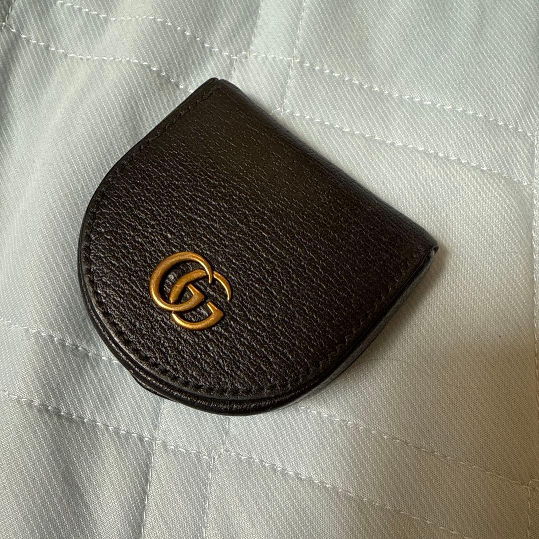 【美品】GUCCI ケース 馬蹄型 レザー ブラック
