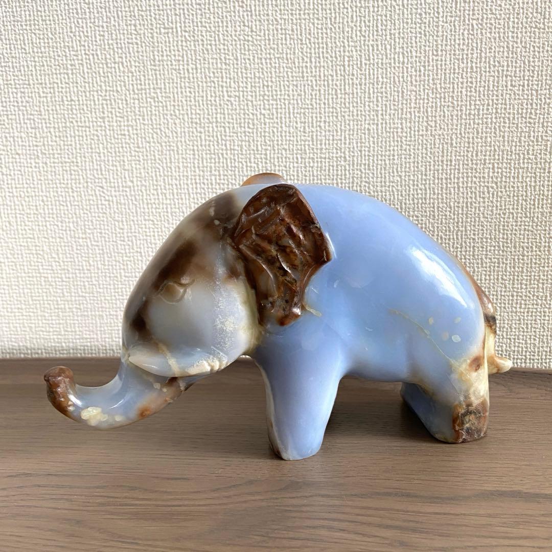 ブルーアゲート　象　ガネーシャ