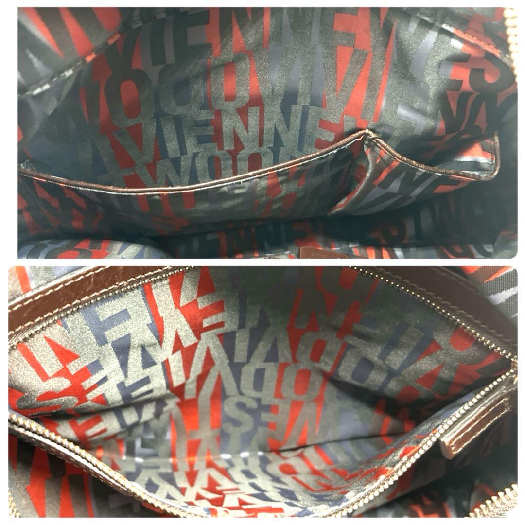 【希少モデル】ヴィヴィアンウエストウッド オーブ レザー トートバック 裏地総柄