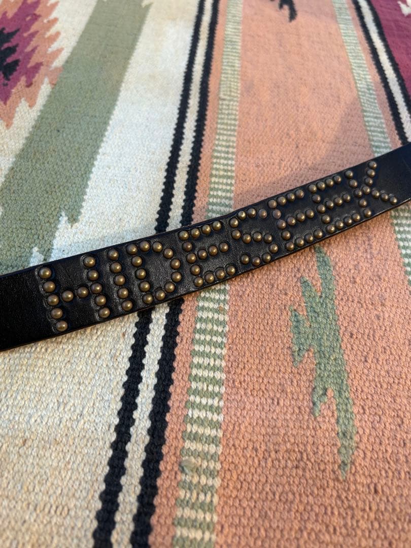 HIDE AND SEEK × HTC BLACKレザー スタッズベルト 36