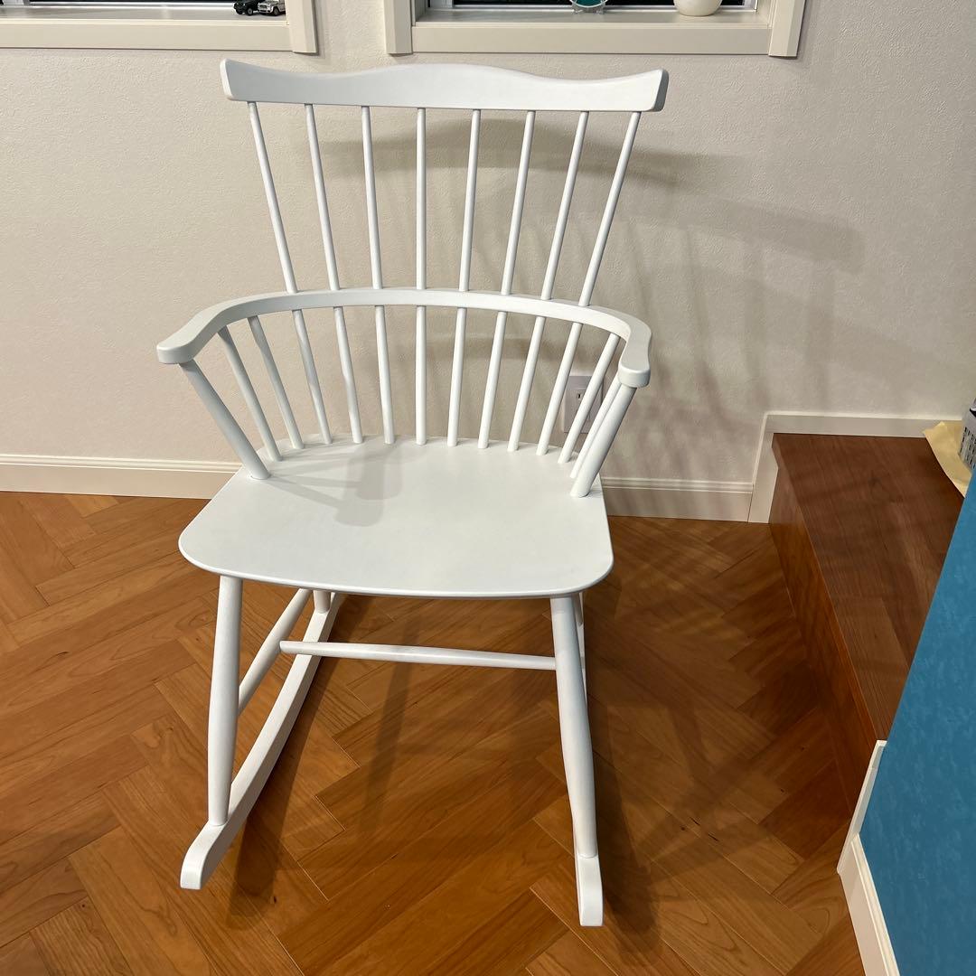 FDBモブラー デンマークデザイン J52G ロッキングチェア ホワイト ⓶