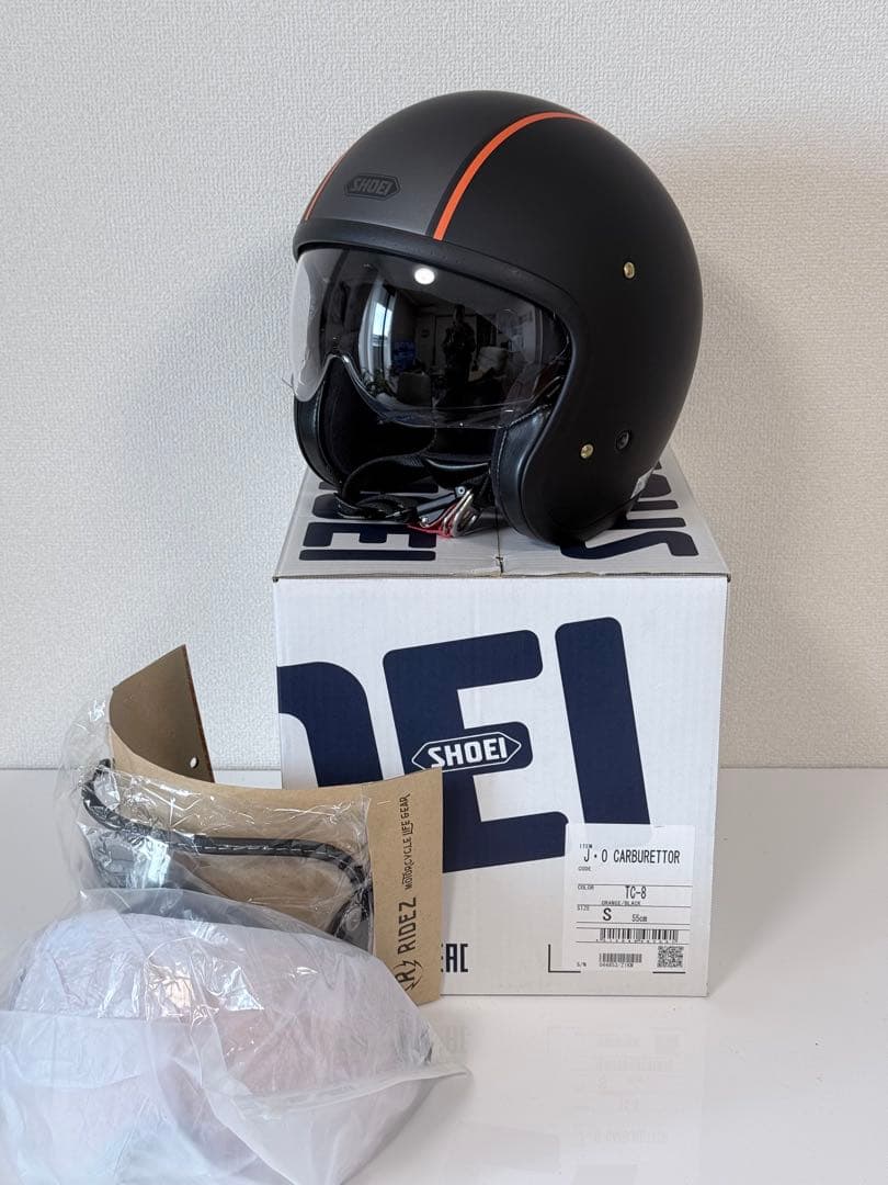 SHOEI J•O キャブレター マットブラック／オレンジ Sサイズ
