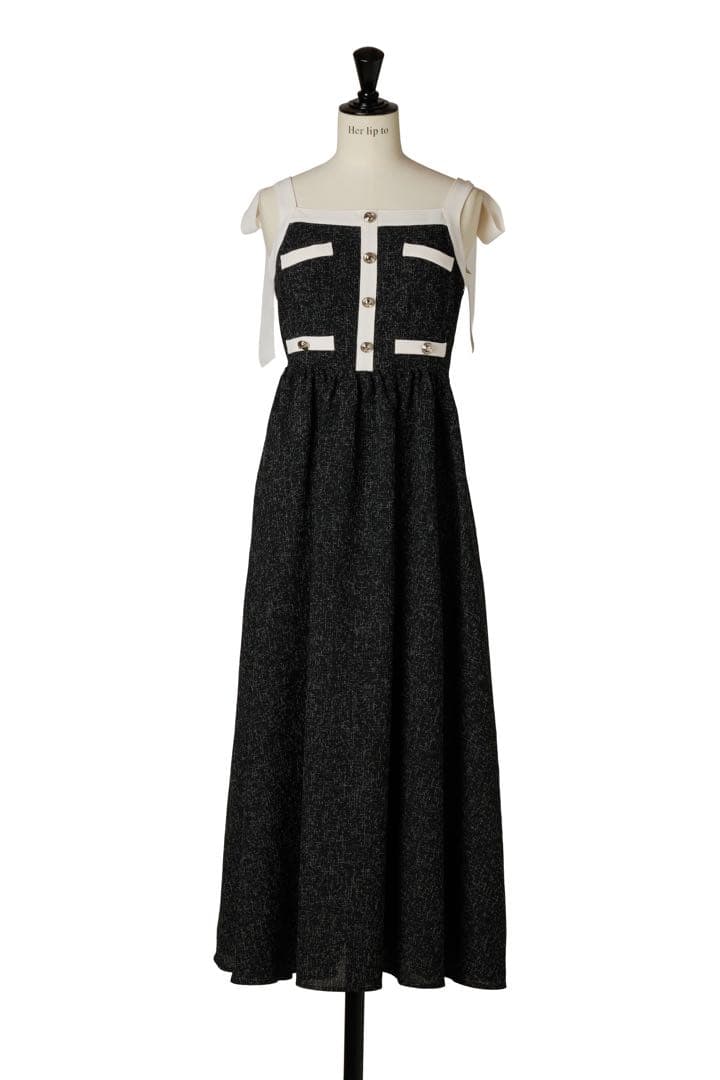 美品　Verona Tweed Long Dress ブラック M