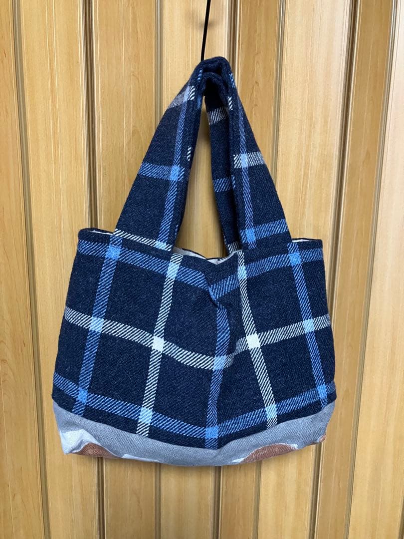 新品ウスタニ・ミホチェック柄ファートートバッグ