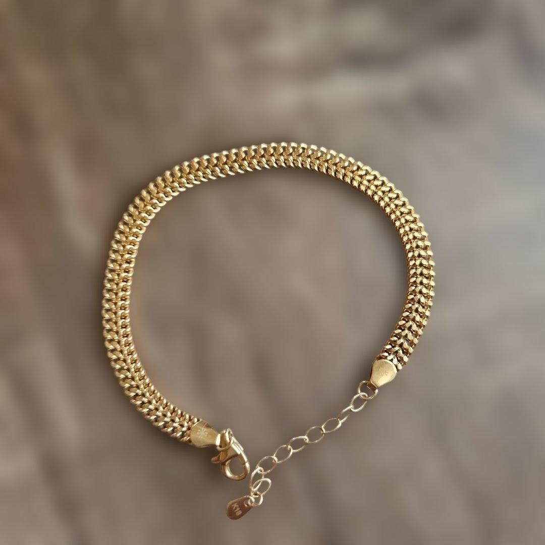 K18ハートビズブレスレット 16+3cm