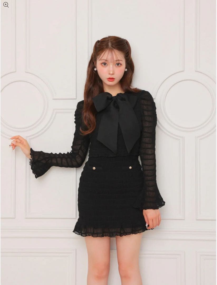 M me eme エムエメ ミニワンピース 黒