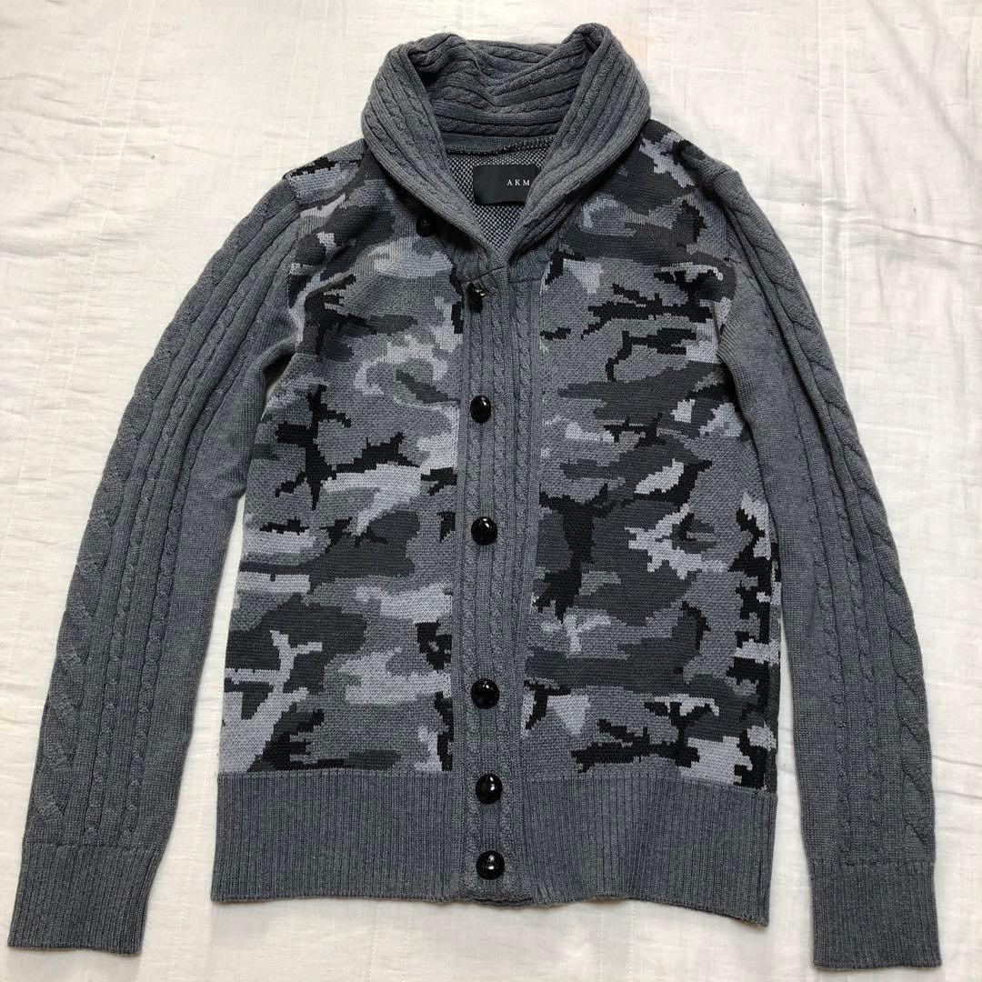 R★未使用タグあり定価6万強　AKM エクストラファインメリノウールカーディガン