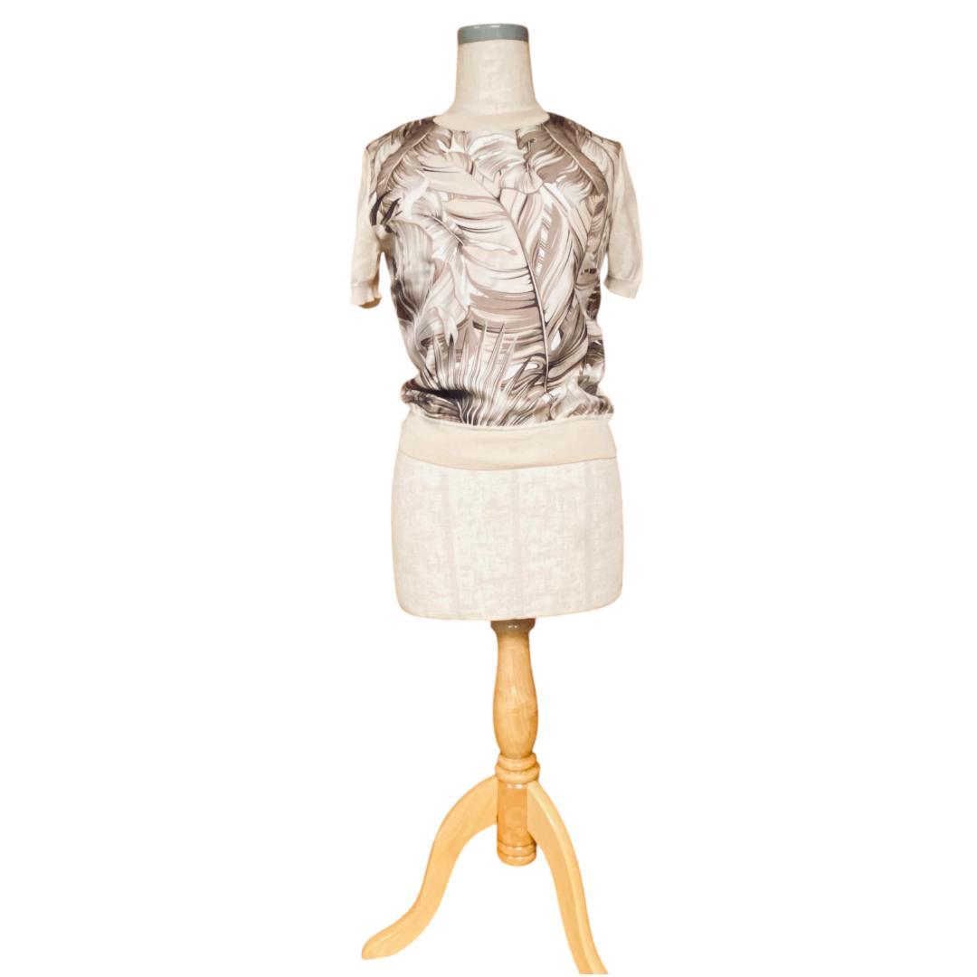 美品＊Salvatore Ferragamo フェラガモ＊絹半袖トップスXS