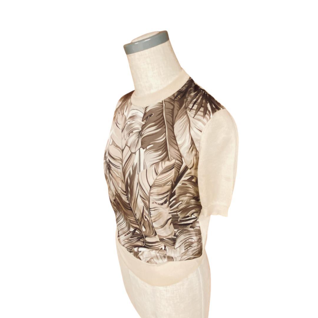 美品＊Salvatore Ferragamo フェラガモ＊絹半袖トップスXS