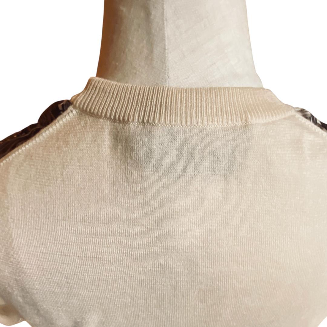 美品＊Salvatore Ferragamo フェラガモ＊絹半袖トップスXS