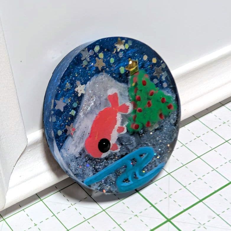 ランチュウ(訳あり)　レジンヘアゴム　富士山　クリスマスツリー