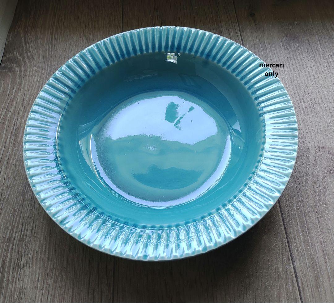 【Re】オートクチュールの仕立て屋　トルコブルーの深皿25cm　2点