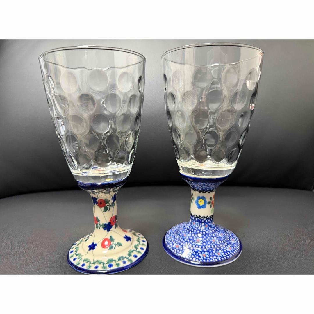 ポーランド食器 グラス 2点セット ワイン ビール ジュースポーリッシュポタリー