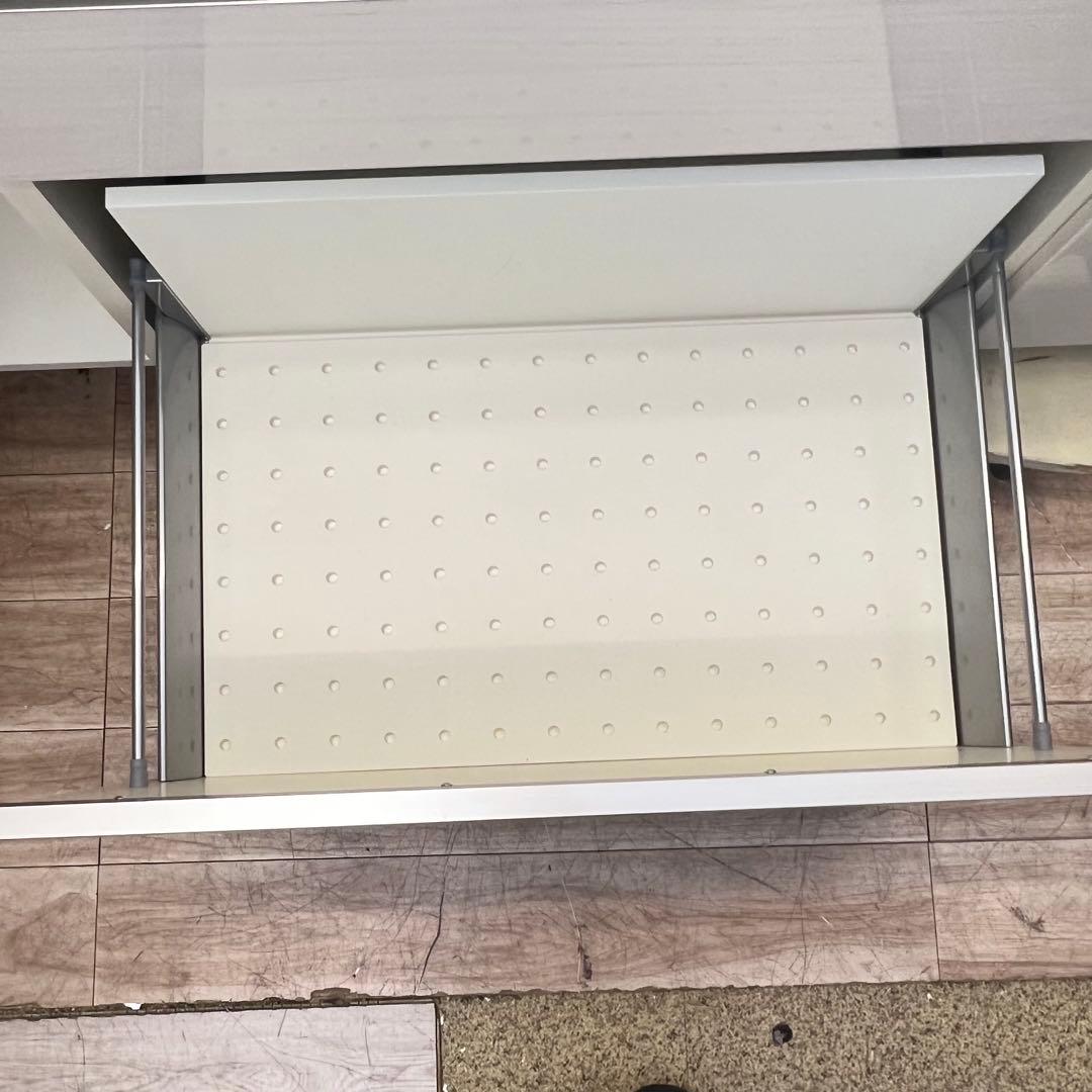 送料込み　パモウナ ホワイト　キッチンカウンター　食器棚