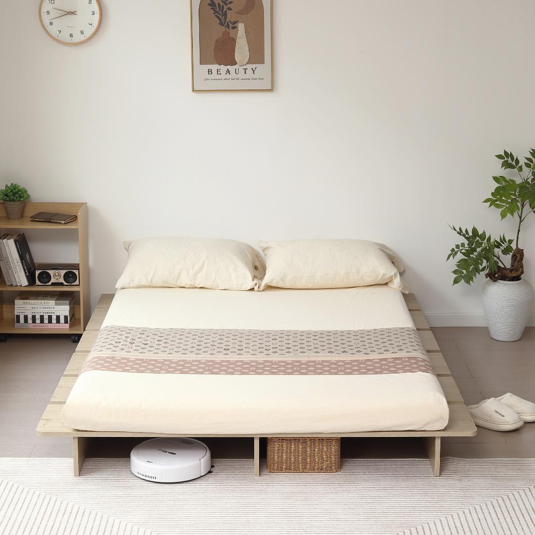 超人気！【幅140cm】木目調 ベッド SD ローベッド Natural