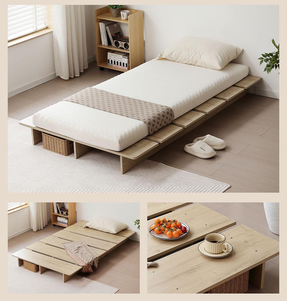 超人気！【幅140cm】木目調 ベッド SD ローベッド Natural