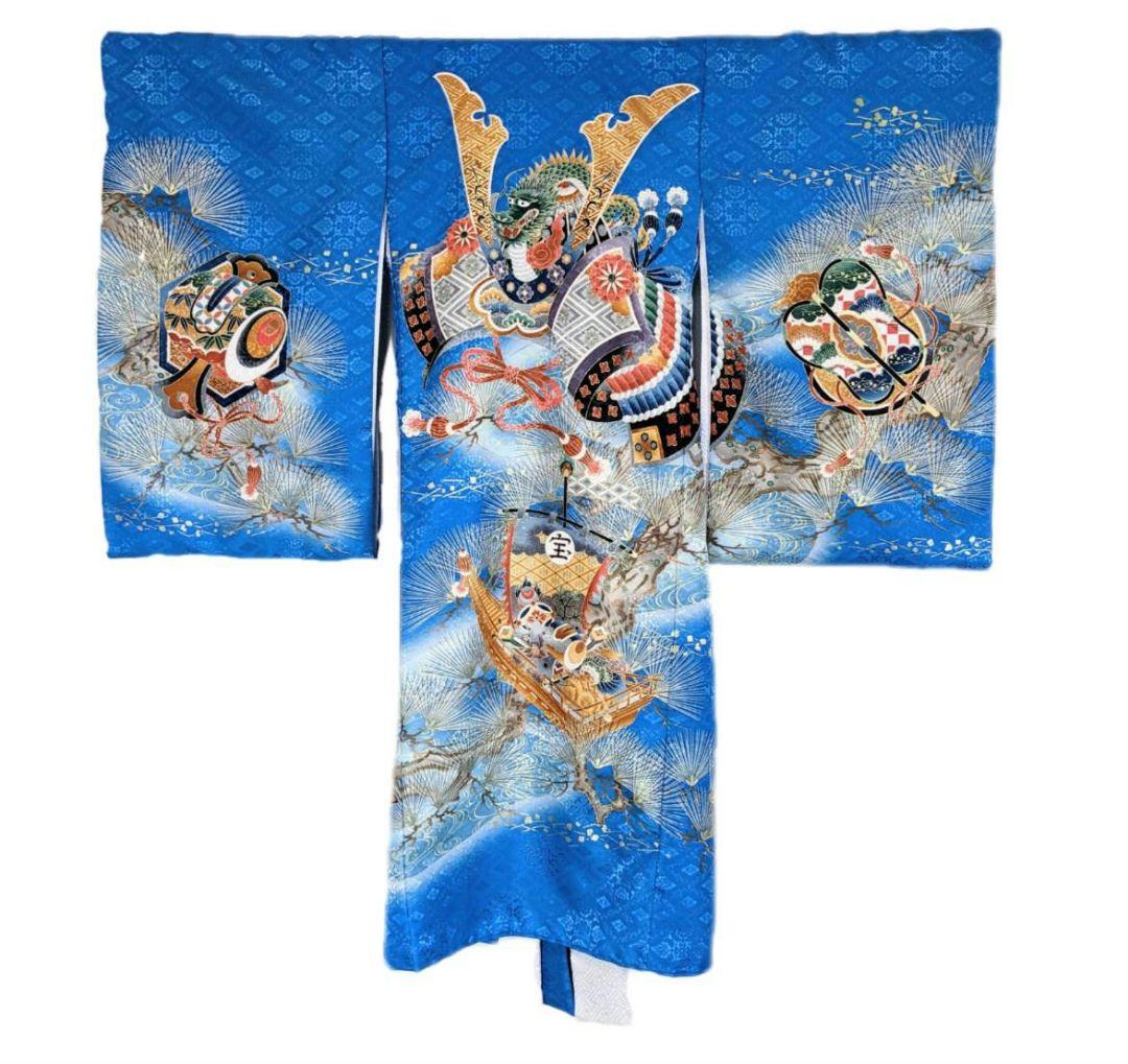 お宮参り 青 お宮参り 着物 男の子 産着 初着 赤ちゃん