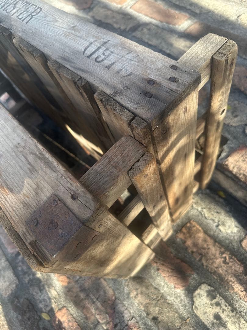 木製バスケット 1971年製？アンティーク　ベジタブルbox 2個セット