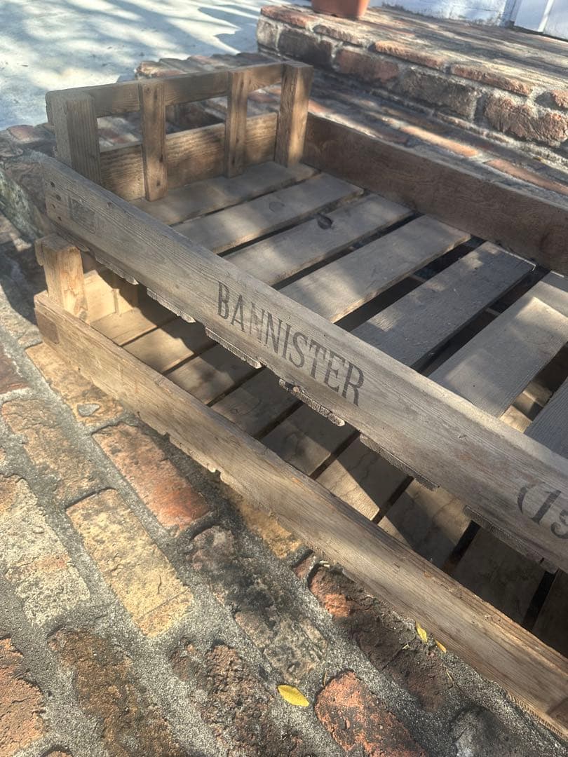 木製バスケット 1971年製？アンティーク　ベジタブルbox 2個セット