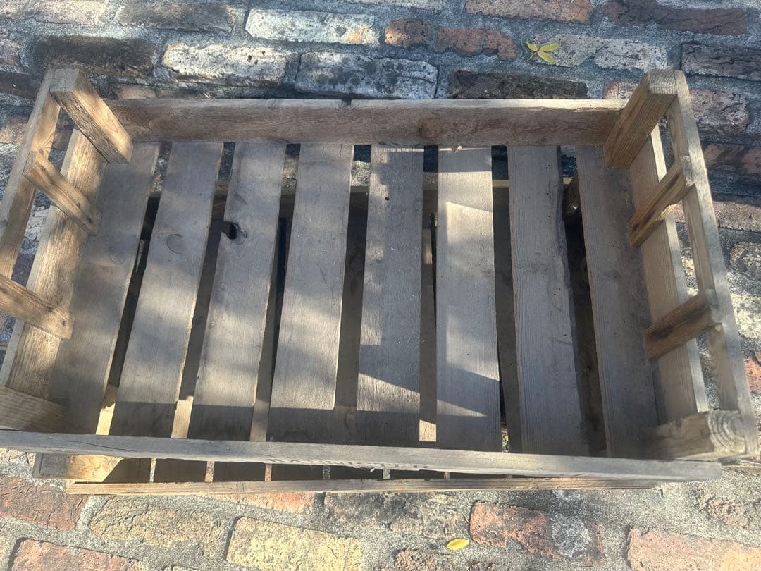 木製バスケット 1971年製？アンティーク　ベジタブルbox 2個セット