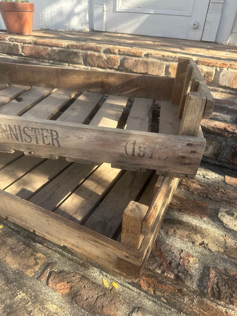 木製バスケット 1971年製？アンティーク　ベジタブルbox 2個セット