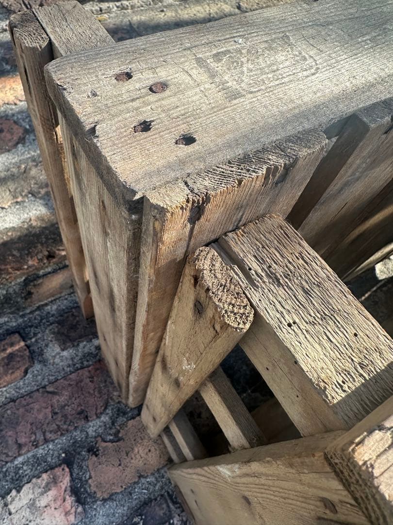 木製バスケット 1971年製？アンティーク　ベジタブルbox 2個セット