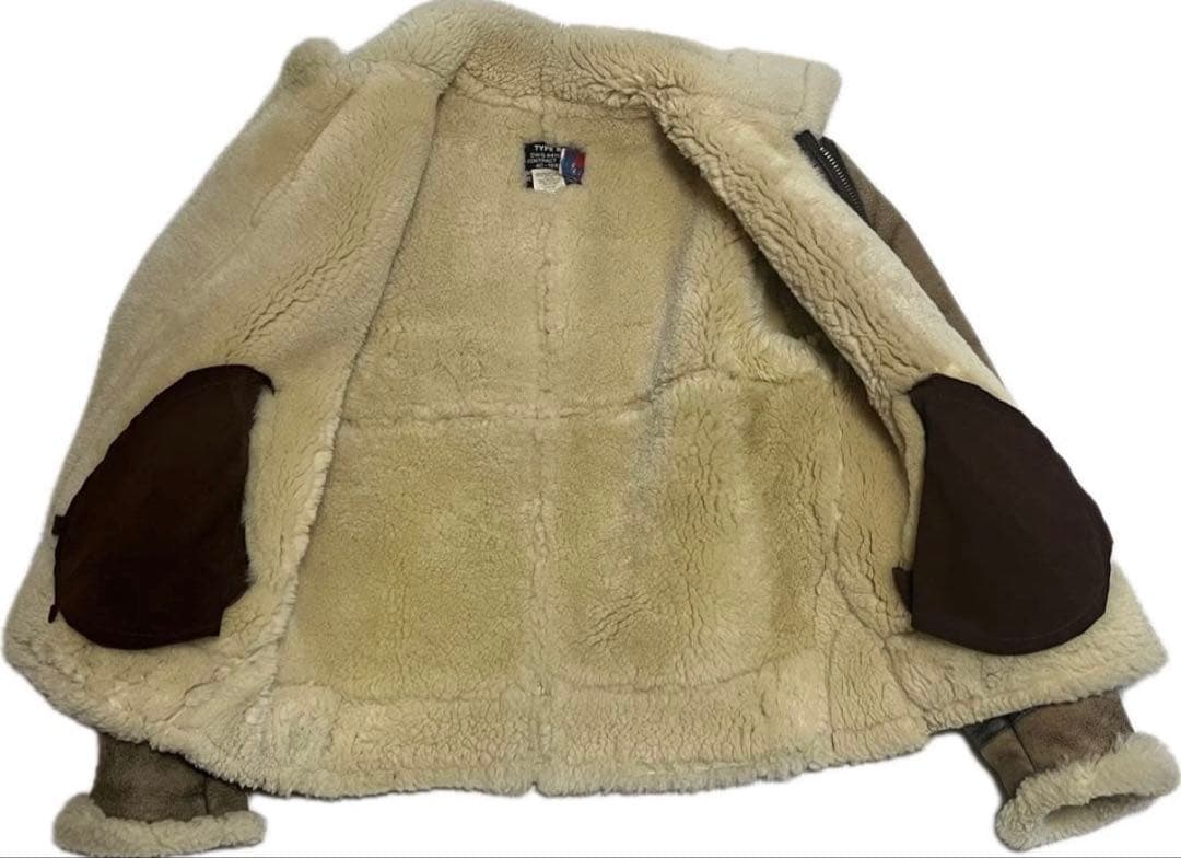 ショットB-3ムートンフライトジャケットADEALジッパー尾錠金具に刻印 38