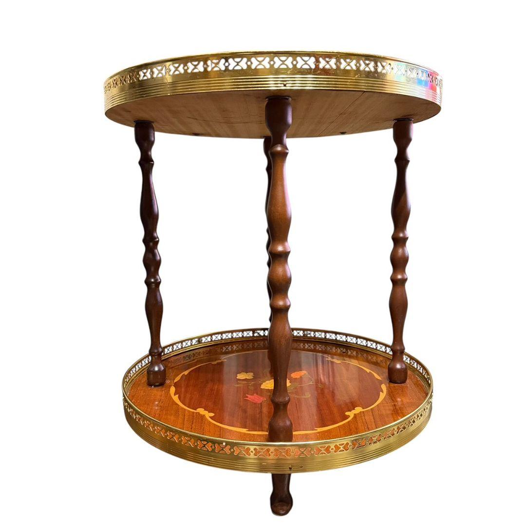 【イタリア製】 象嵌 ワゴン ティーワゴン キッチンワゴン アンティーク