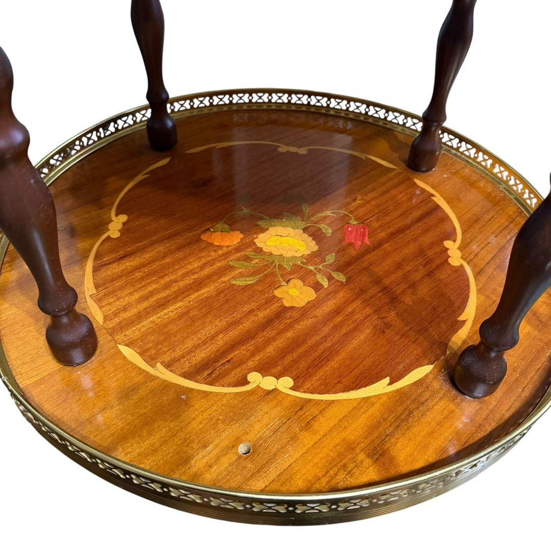 【イタリア製】 象嵌 ワゴン ティーワゴン キッチンワゴン アンティーク