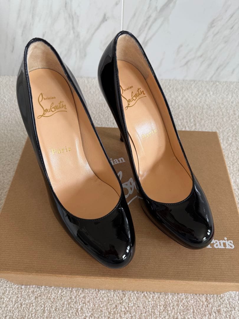 極美品Christian Louboutin ブラック ハイヒールサイズ22.5