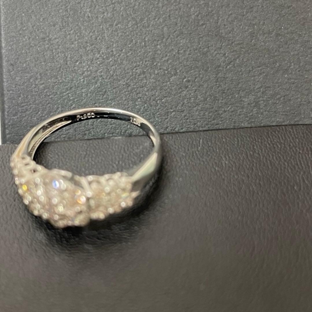 フラワー　プラチナ950 ダイヤモンド リング　指輪 13号