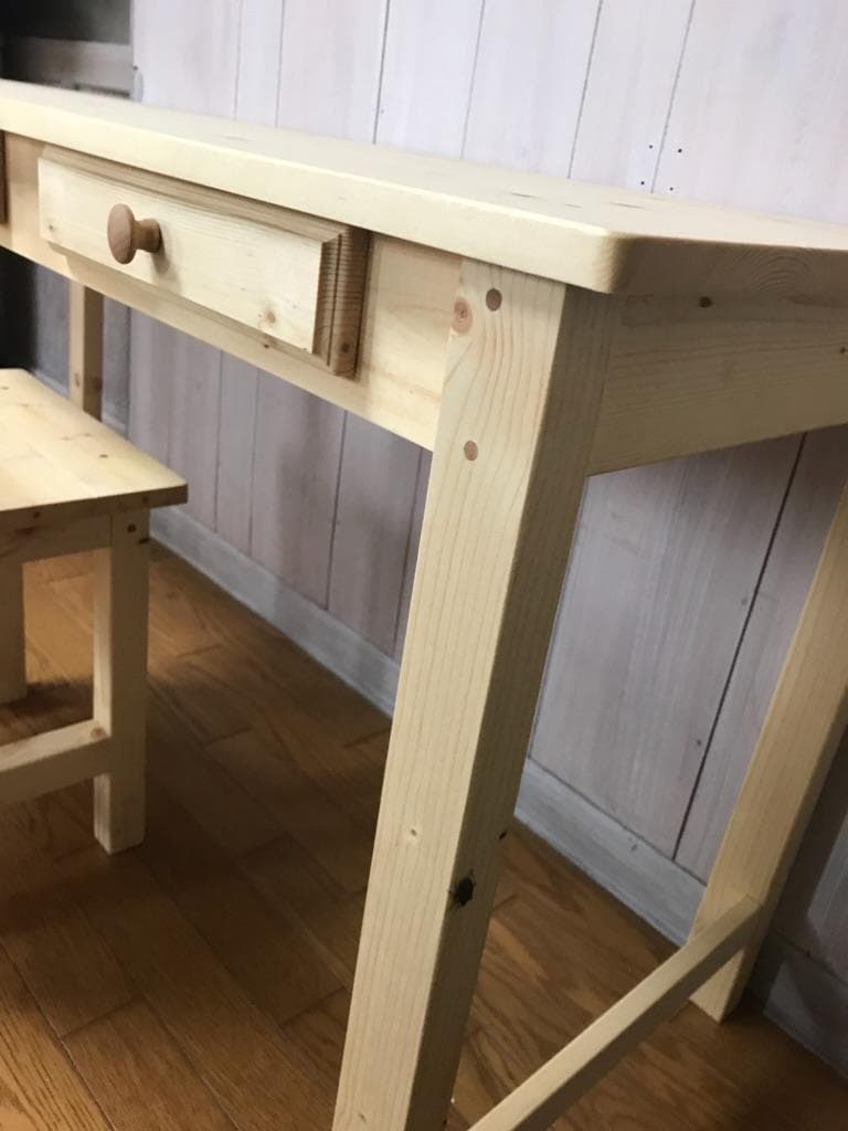 ☆ミシンテーブル☆事務机【1400】引き出し３杯ナチュラル家具