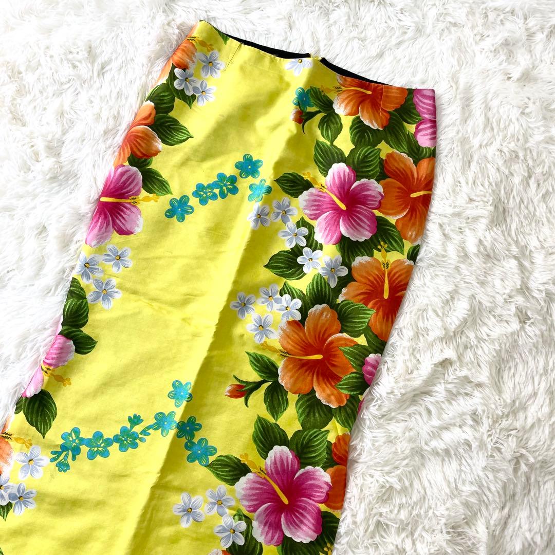 ドルチェ&ガッバーナ　花柄　スカート　レディース　イエロー　ドルガバ