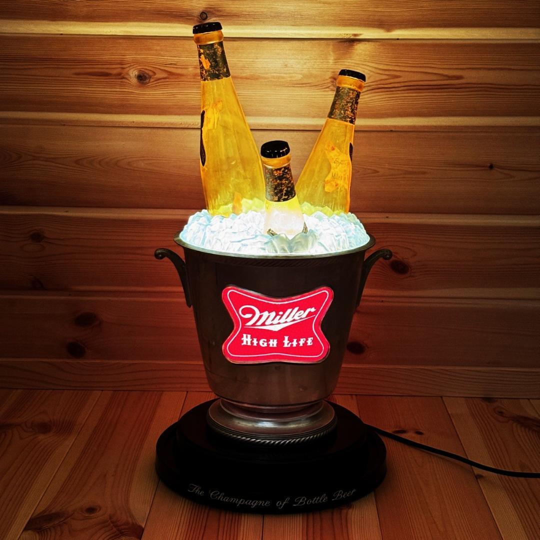 MILLER HIGH LIFE BEER ビール ライトサイン ミラー 回転
