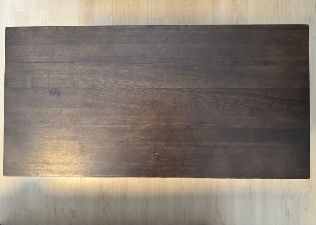 【送料込】【廃盤】無印良品 ローテーブル タモ材 引き出し付き90cm×45cm