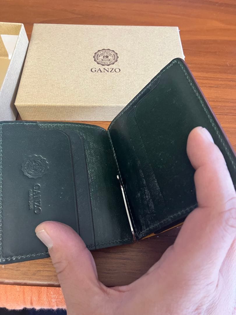 GANZO エイボン マネークリップ　グリーン