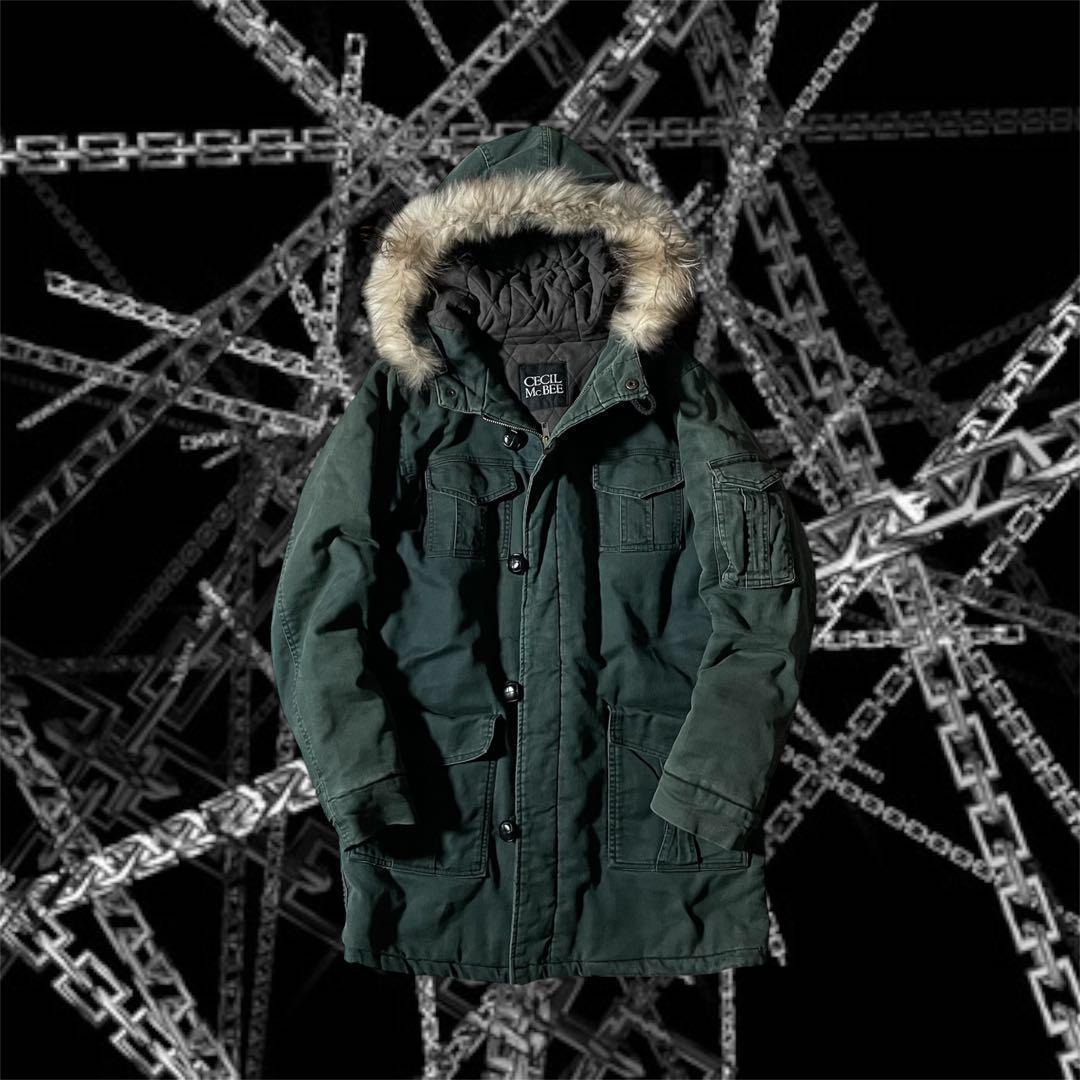 00s ファー付き ミリタリージャケット y2k アーカイブ 平成ギャル パンク